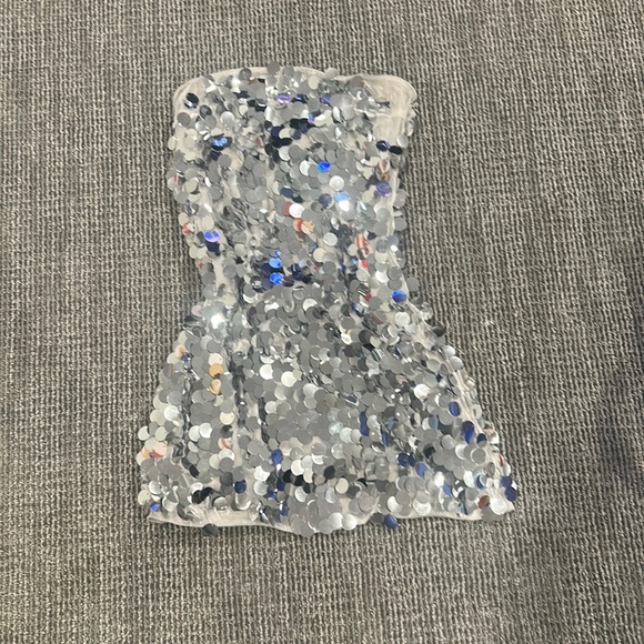 Edikted Dresses & Skirts - Sparkly Edikted sequin dress size medium strapless mini dress